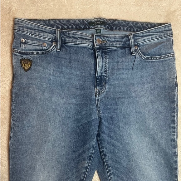 Ralph Lauren Light Blue Straight Leg Jeans Cropped sz 18W 26” inseam - Picture 3 of 10